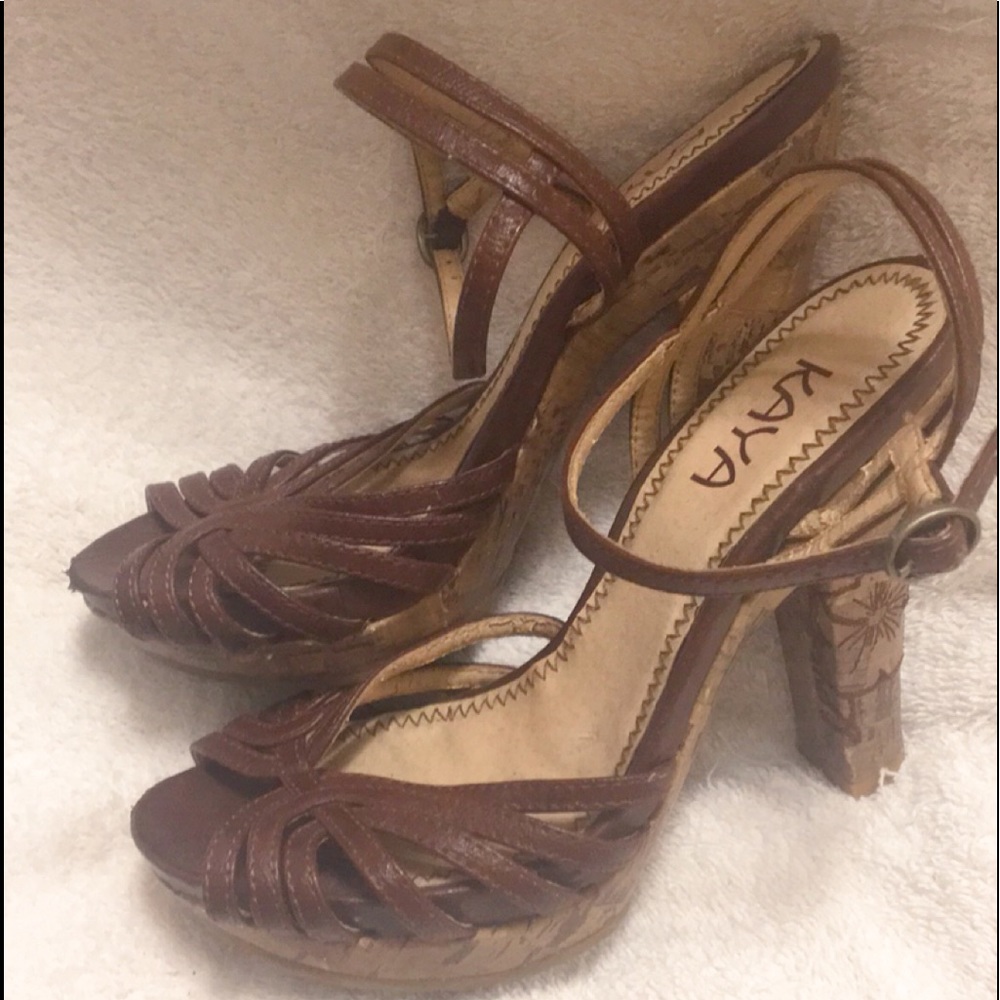 Brown Sandal Cork Heels